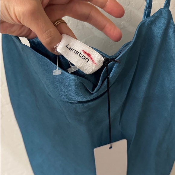 Revolve Lanston Blue XS Cowl Neck Slip Dress NWT - Picture 5 of 6